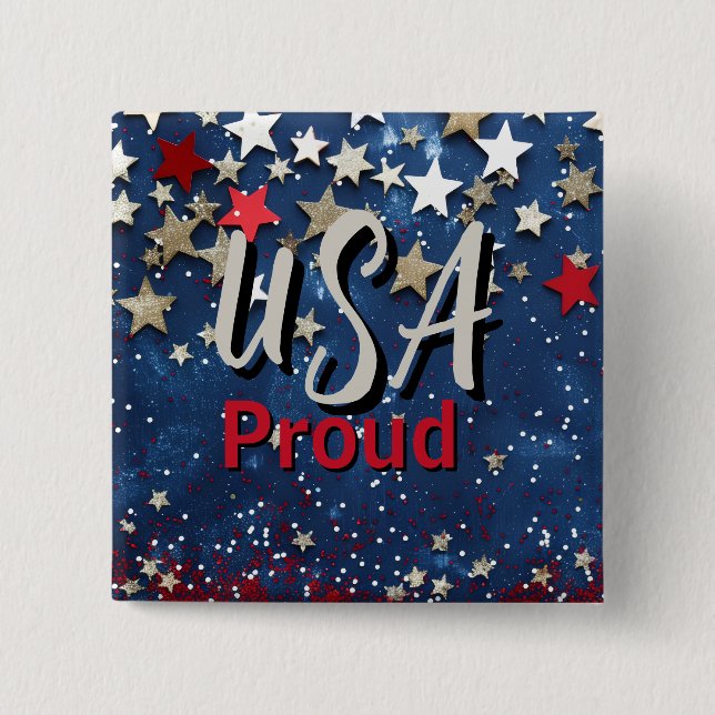 Star Spangled USA Proud Knapp (Framsida)