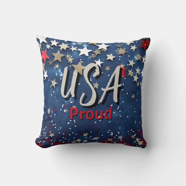 Star Spangled USA Proud Kudde (Framsida)
