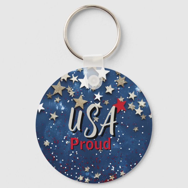 Star Spangled USA Proud Nyckelring (Framsida)