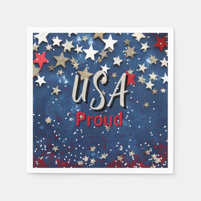 Star Spangled USA Proud Pappersservett (Framsidan)