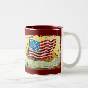 Star Spangred Banner American Flagga Coffee Mugg