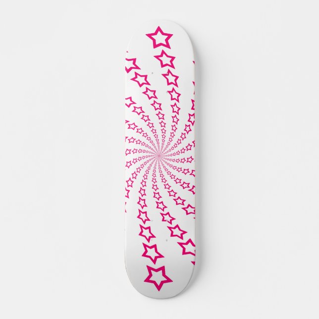 Star Spiral: Rosa Stars: Skateboard Bräda 20,5 Cm (Framsida)