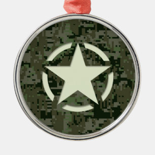 Star Stencil Digital Woodland Julgransprydnad Metall