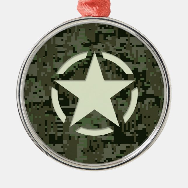 Star Stencil Digital Woodland Julgransprydnad Metall (Framsidan)