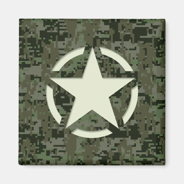 Star Stencil Digital Woodland Magnet (Framsidan)