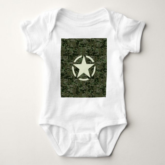 Star Stencil Digital Woodland T-shirt (Framsida)