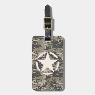 Star Stencil Vintage Märkre Digital Khaki Stil Bagagebricka