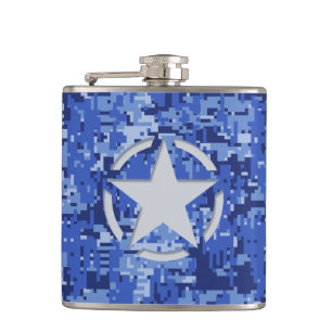 Star Stencil Vintage Navy Blue Digital Camo Fickplunta
