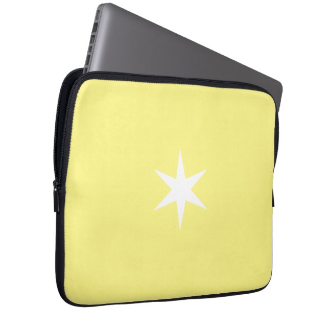 Star Stern-gult och vit Laptop Fodral (Framsidan Höger)