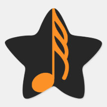 Star Sticker med musikdesign