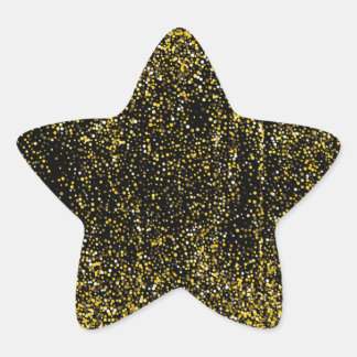Star Stickers Gold Glitter Stjärnformat Klistermärke