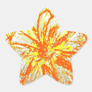 Star Stickers gult Gerbera Stjärnformat Klistermärke