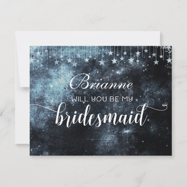 Star Struck Watercolor blir min bridesmaid Inbjudningar (Framsida)