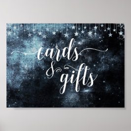 Star Struck Watercolor Night Bröllopskort & Gifts Poster