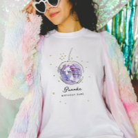 Star Studed Disco Boll Watercolor Birthday Babe