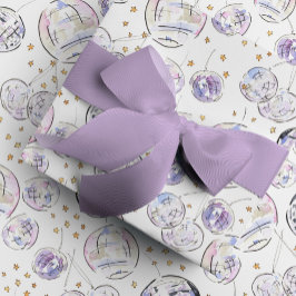 Star Studed Disco Bollar Watercolor Presentpapper