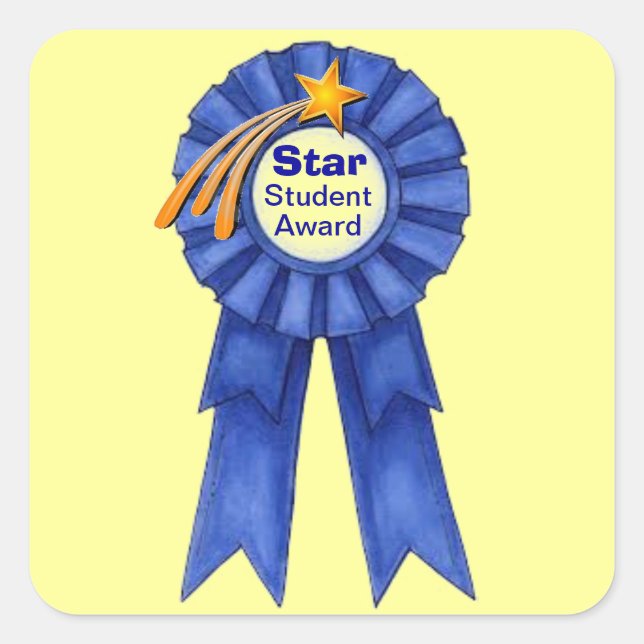 Star Student Award Stickers Fyrkantigt Klistermärke (Framsida)