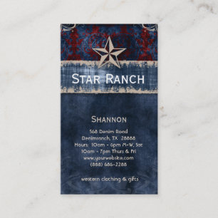 Star Suede Affärskort Red Blue USA Visitkort