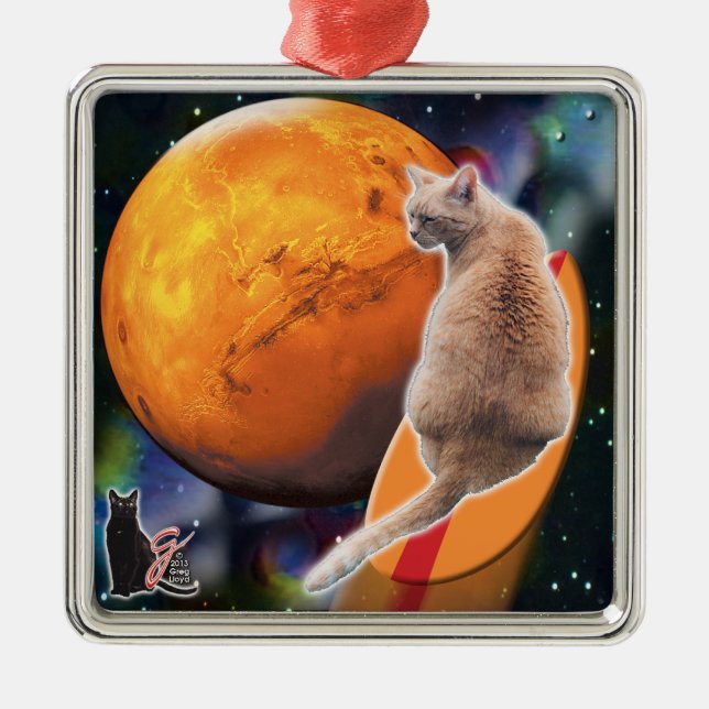 Star Surfer-Cat Chili Pepper Ornament (Framsidan)