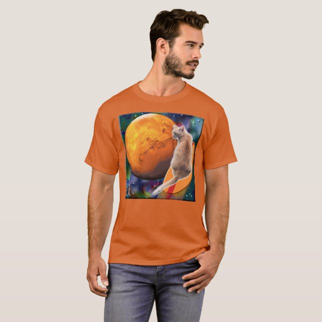 Star Surfer-Cat Chili Pepper T-shirt (Hel framsida)
