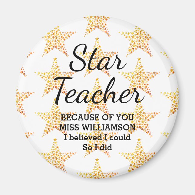STAR TEACHER-UPPSKATTNING TROR ATT JAG KUNDE Anpas Magnet (Framsidan)
