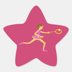 Star Tennis-spelare Stjärnformat Klistermärke
