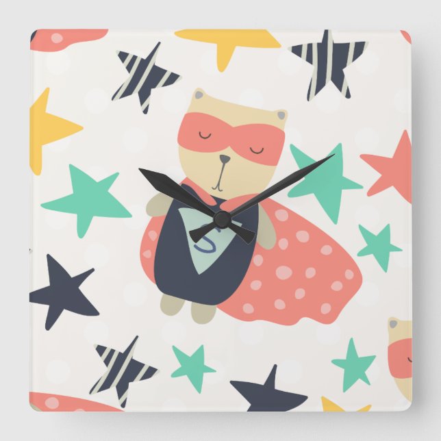 Star Toppen Hero Fyrkantig Klocka (Framsida)