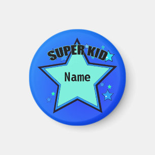 Star Toppen Kid Namn Anpassningsbar Small Blue Mag Magnet
