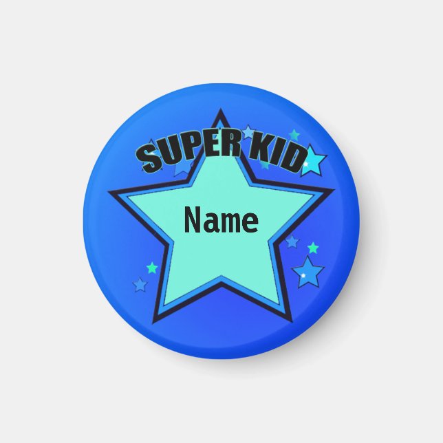 Star Toppen Kid Namn Anpassningsbar Small Blue Mag Magnet (Framsidan)