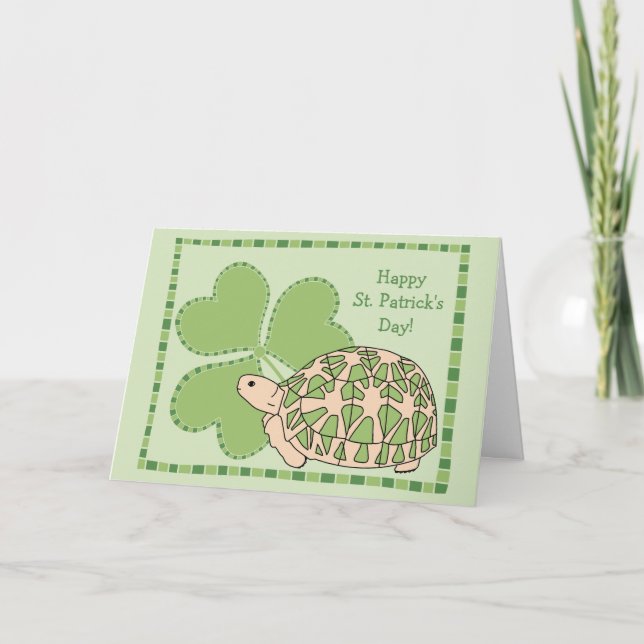 Star Tortoise St patrick's day Card Kort (Framsida)