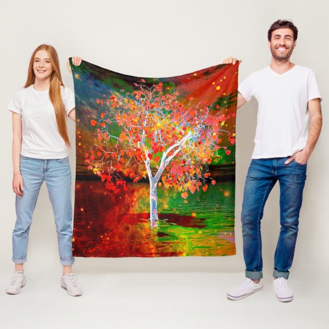 Star Träd Fleece Blanket (På plats)