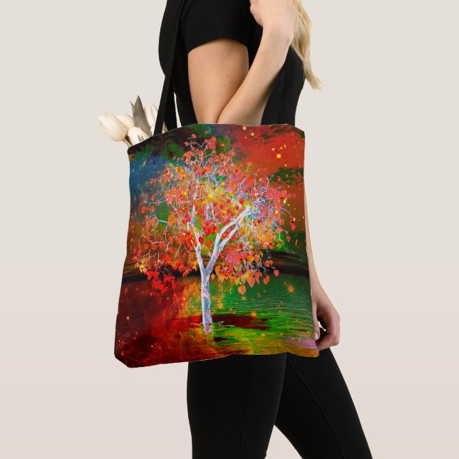 Star Träd Tote Bag Tygkasse (Närbild)
