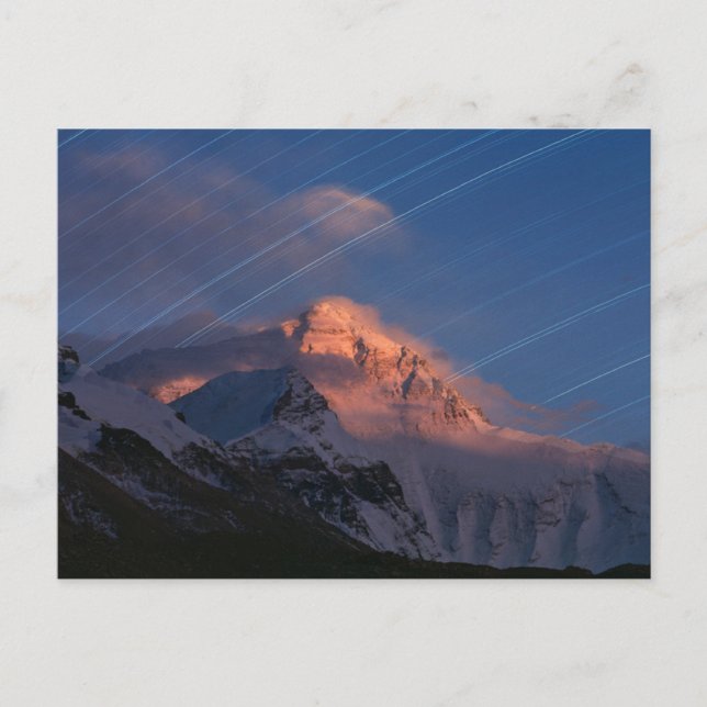 Star Trail | Mt. Everest Tibet, China Vykort (Framsida)