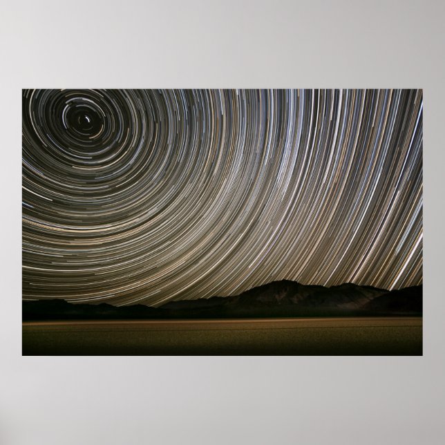 Star Trail på natten | Kalifornien, Dödsdalen Poster (Framsidan)