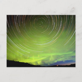 Star Trails and Northern Ljus Aurora borealis Vykort