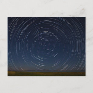Star Trails over Sjö Huron at St Ignace, MI Vykort
