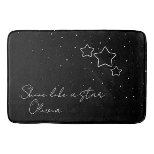 Star Trio i Black & White med meddelande och namn Badrumsmatta