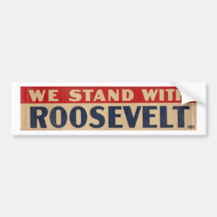 "Står vi med den Roosevelt" bildekalet Bildekal