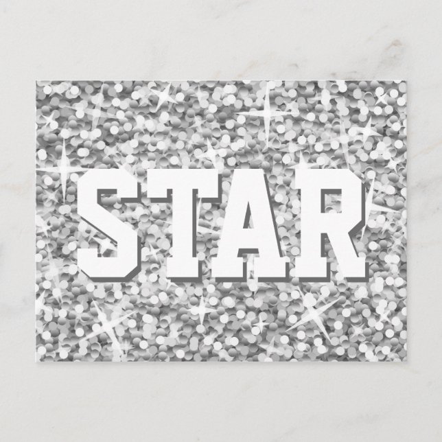 "STAR"-vykort för Glitz "Silver" Vykort (Framsida)
