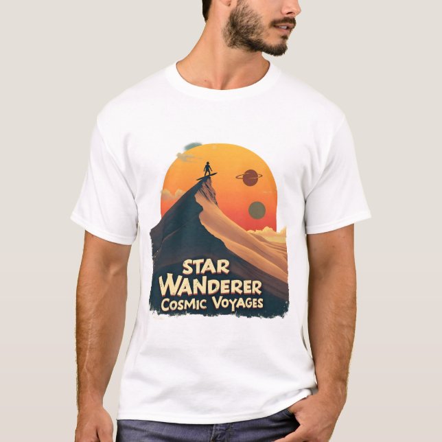 Star Wanderer: Retro Cosmic Tee (Framsida)