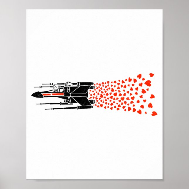 Star War Valentines Day Luke R2 D2 X Wing Hearts  Poster (Framsidan)
