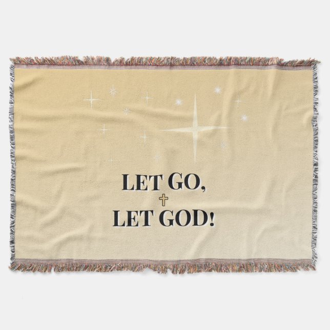 Star-Washed Let Go Let God Cross Comfort Filt (Framsidan)