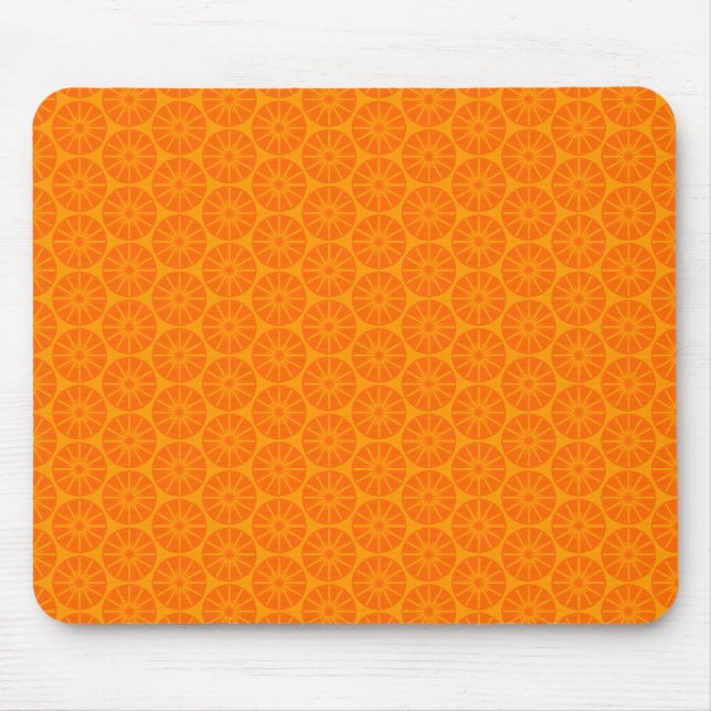 Star Wheel Mönster - Orangens nyanser Musmatta (Framsidan)