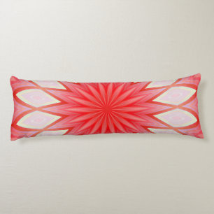 Star White and Red Kaleidoscope Blommigt Mandala Kroppskudde