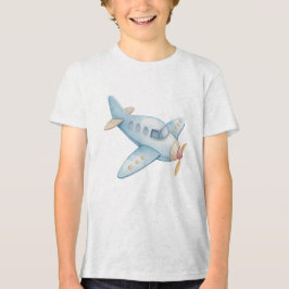 Star Wings Blue Watercolor Airplane Nursery Decor T Shirt