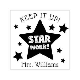 Star Work Teacher inspirational Frimärke Självfärgande Stämpel