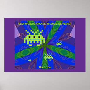 Star Worlds Arcade 40-årsjubileumfest Poster