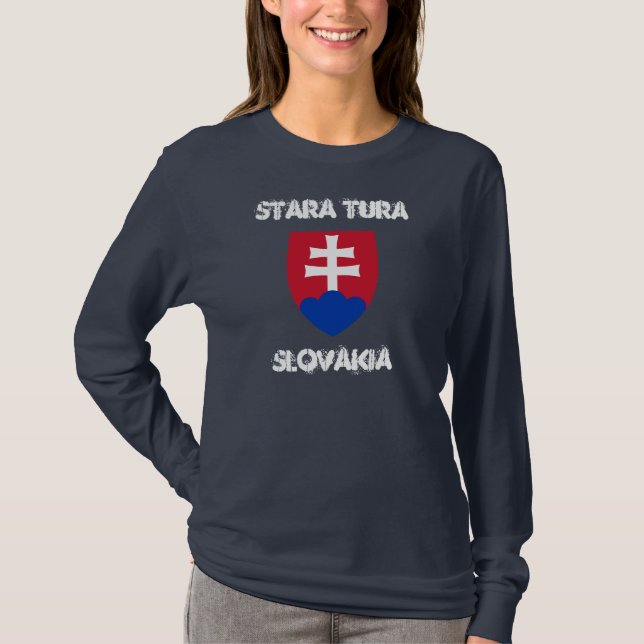 Stara Tura, Slovakien med jackande av arm Tee Shirt (Framsida)