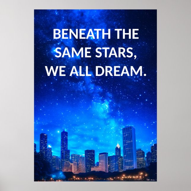 Starar Dream Cityscape Inspirational Quote Poster (Framsidan)
