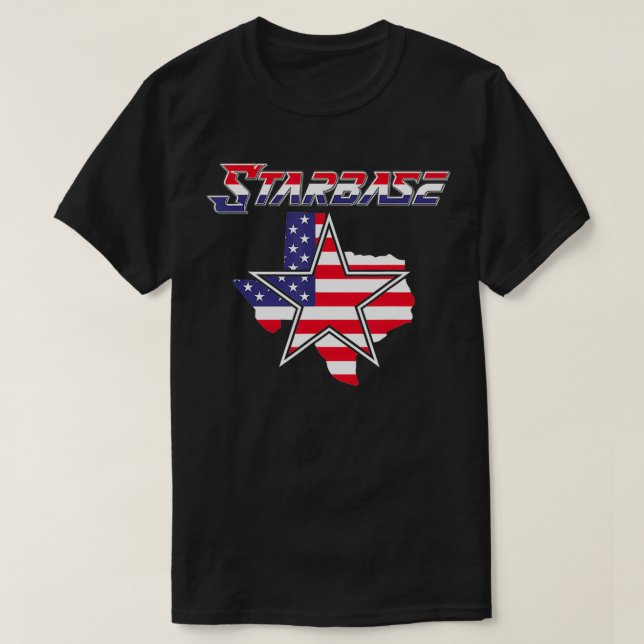 Starbase Teas Boca Chica Patriotic US Flagga State T Shirt (Design framsida)